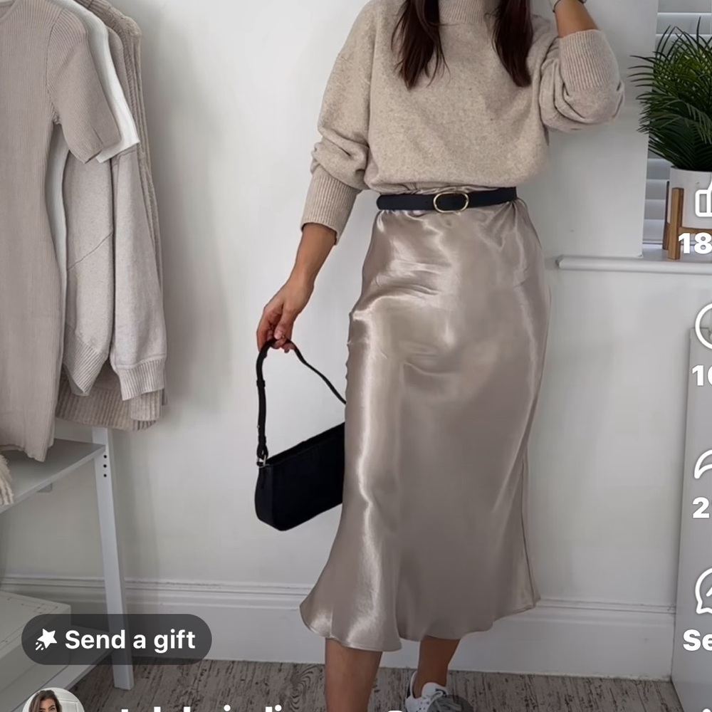 Babaton Silver Maxi Skirt with NEW with tags